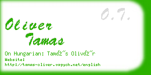 oliver tamas business card